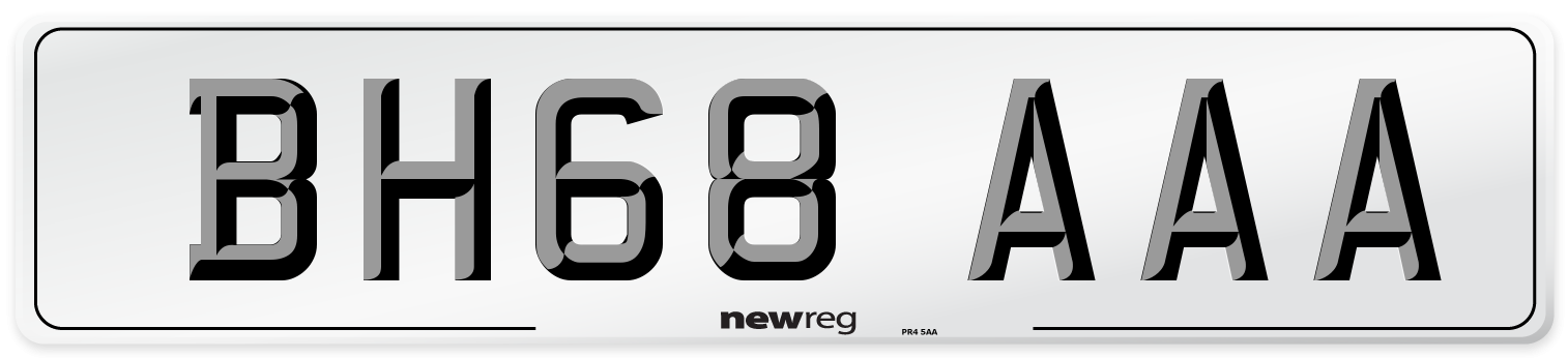 BH68 AAA Number Plate from New Reg